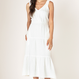 Textered Gauze Tired Midi Dress