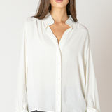 Relaxed Button Front Blouse - Off White