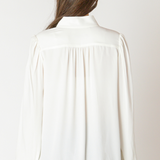 Relaxed Button Front Blouse - Off White