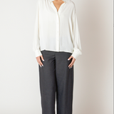 Relaxed Button Front Blouse - Off White