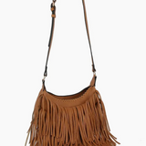 Calin Fringed Vegan Suede Crossbody Bag
