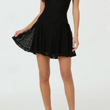 Lace Corset Bodice Mini Dress - Black