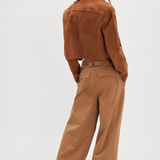 Buckle Back Trouser- Tobacco Combo