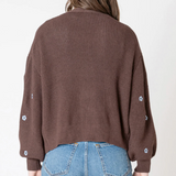 Embroidered Cardigan - Brownie