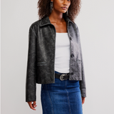 Hera Vegan Leather Jacket - Black