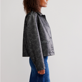 Hera Vegan Leather Jacket - Black