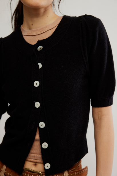 Isla Solid Cardi- Velvet Black