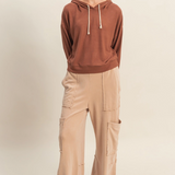 Oversized Cargo Sweatpants - Dark Taupe