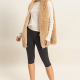 Faux Fur Vest- Taupe
