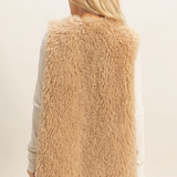 Faux Fur Vest- Taupe
