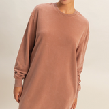 Sweatshirt Dress- Chestnut