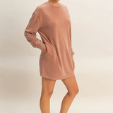 Sweatshirt Dress- Chestnut