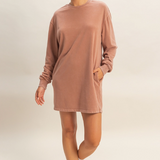 Sweatshirt Dress- Chestnut