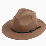 Western Outback fedora 100% wool felt Hat - Brown