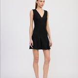 Nelly V-Neck Mini Dress - Black