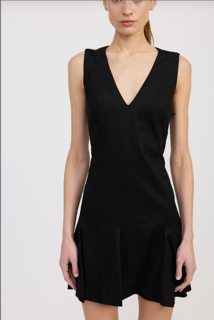 Nelly V-Neck Mini Dress - Black