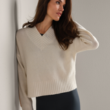 Westside V-Neck Sweater - Sand Stone