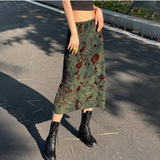 Floral Vine Skirt - Green