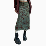 Floral Vine Skirt - Green