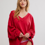 Staycation Pullover - Deep Red