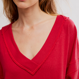 Staycation Pullover - Deep Red