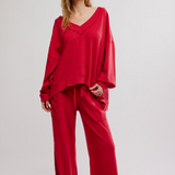 Staycation Pullover - Deep Red