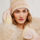 Rainbow Run Hat + Gloves -Ivory Combo