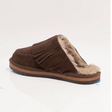 Fallon Fringe Mule - Chocolate Suede