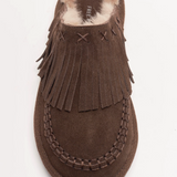 Fallon Fringe Mule - Chocolate Suede