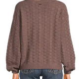 Snug Lyfe Basketweave Cardigan - Plum Brown