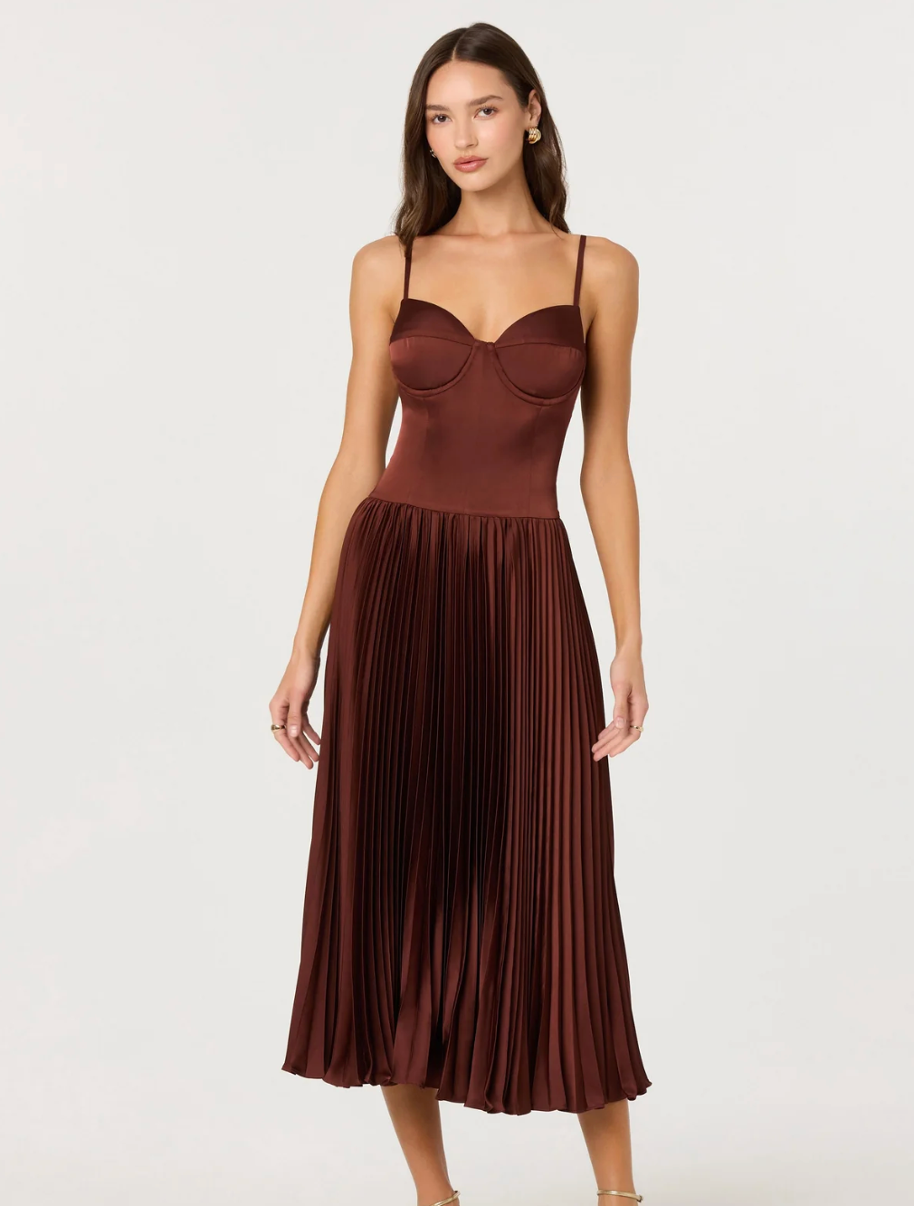 Elyssa Dress - Rust Brown