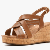 Sabina Sling Wedges - Tan