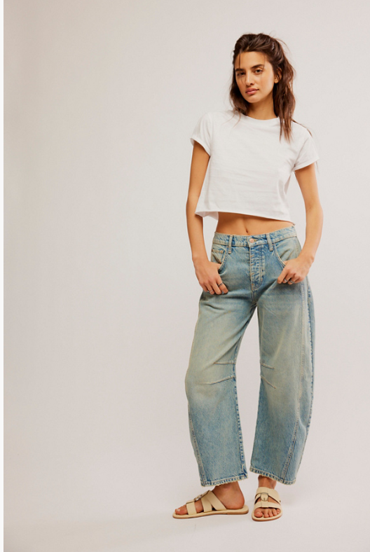 Free People Good Luck Mid Rise Barrel