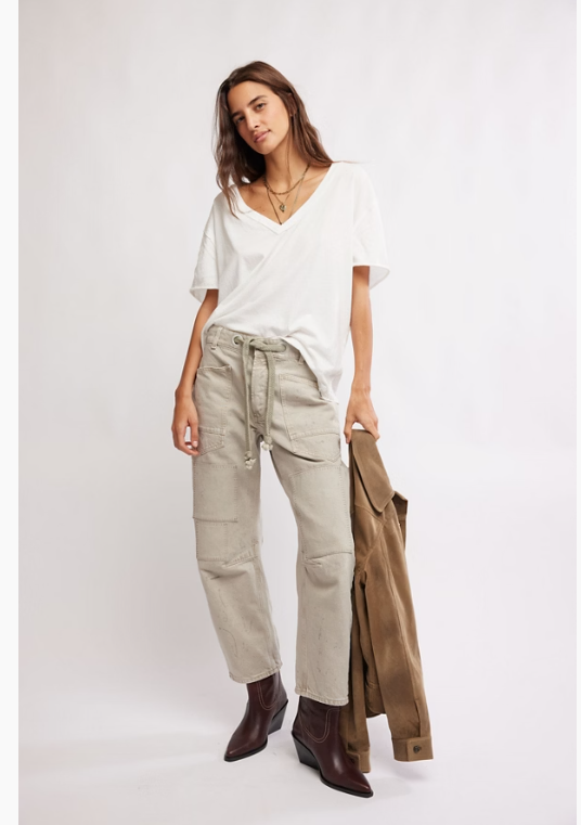 Moxie Low Slung Pull On Barrel Jeans