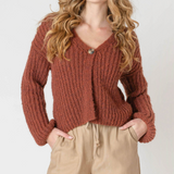 Single Button Cardigan - Cinnamon