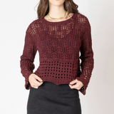 Open Stitch Sweater - Wine