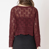 Open Stitch Sweater - Wine