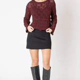 Open Stitch Sweater - Wine