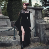 Gothic Lace Split Sleeve Dress - Black