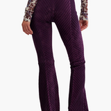 Penny Velvet Flare Pants - Vintage Grape