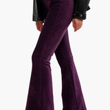 Penny Velvet Flare Pants - Vintage Grape
