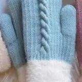 Fleece Lined Knit Mittens