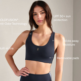 Retro Revive Sports Bra - Navy Blue
