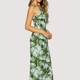 Petal Grove Maxi Dress- Green Multi