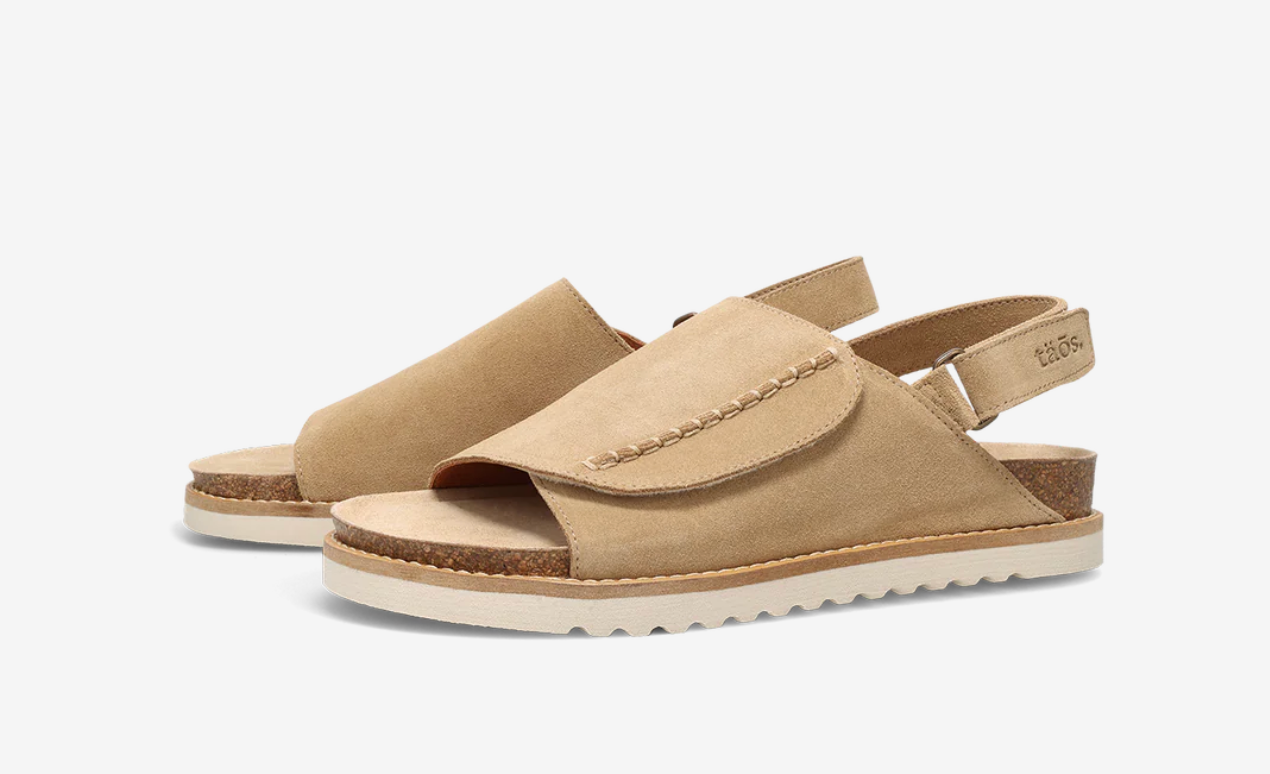 Abstract Sandals - Warm Sand Suede