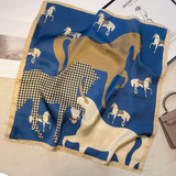 Vintage Horse Pattern Square Scarf - 70 cm