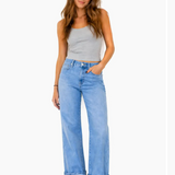 Slim Wide Leg Jean - Med Wash