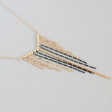 V Fringe Necklace - Mixed Metal
