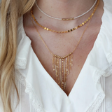 V Fringe Necklace - Gold