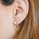 Gem Huggie Earrings - Ethiopian Opal